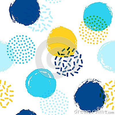 Memphis circles seamless pattern for fabric print Vector Illustration