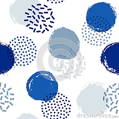 Memphis circles seamless pattern for fabric print. Vector Illustration