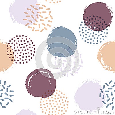 Memphis circles seamless pattern for fabric print. Vector Illustration