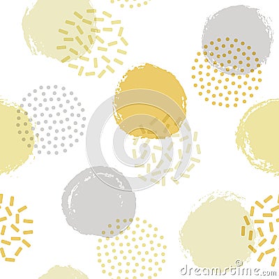 Memphis circles seamless pattern for fabric print. Vector Illustration