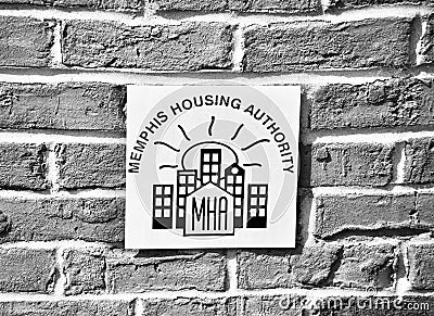 Memphis Housing Authority Crest in Black and White Editorial Stock Photo