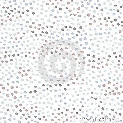 Memphis Polka dot seamless pattern. Vector hand-drawn abstract In pastel blue-gray tones on a white background. Fashion Vector Illustration