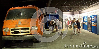 Memphis Sanitation Workers Strike Exhibit inside the National Civil Rights Museum at the Lorraine Motel Editorial Stock Photo