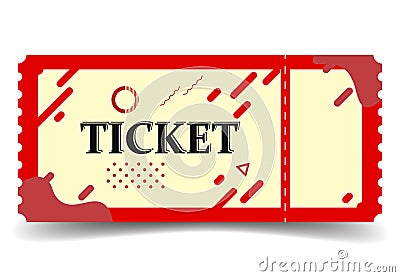 Memphis style ticket background Stock Photo