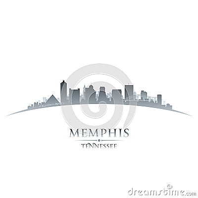 Memphis Tennessee city skyline silhouette white background Vector Illustration