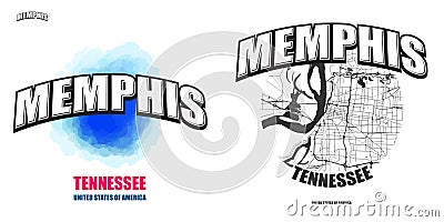 Memphis, Tennessee, two logo artworks Vector Illustration