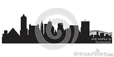 Memphis, Tennessee skyline. Detailed vector silhouette Vector Illustration