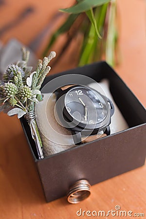 Men accessories. Men watch Stock Photo