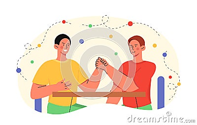 Men with armwrestling vector concept Vector Illustration