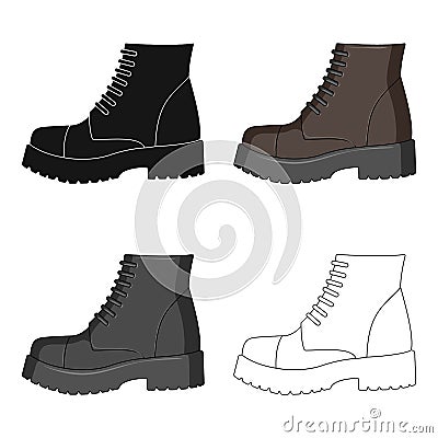 Men brown shoes with thick soles. Shoes for nonconformists.Different shoes single icon in cartoon style vector symbol Vector Illustration