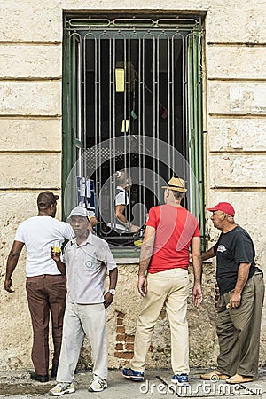 Men buying breakfast Havana Editorial Stock Photo