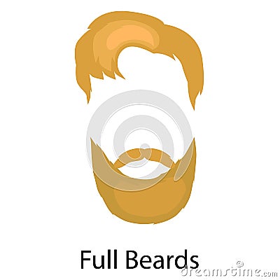 Men cartoon hairstyles with beards and mustache. Vector Illustration