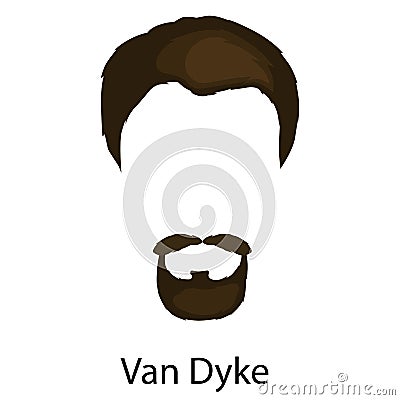 Men cartoon hairstyles with beards and mustache.Vector illustration with hipsters hairstyles on a white Vector Illustration