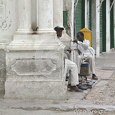 Men chating in the streets Editorial Stock Photo