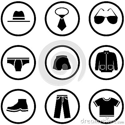 Men clothes icon set Stock Photo