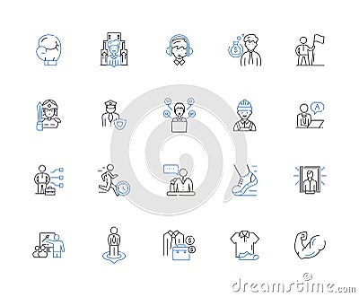Men culture outline icons collection. Masculinity, Tradition, Identity, Values, Rites, Practices, Habits vector and Vector Illustration