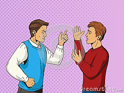 Men debate pop art style vector illustration Vector Illustration