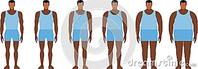 Men with different body masses Vector Illustration