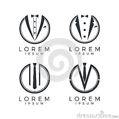 Men Fashion Logo Set Vector Illustration