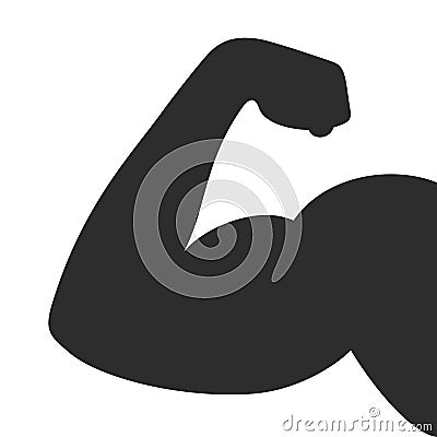 Men flex hand vector silhouette Vector Illustration