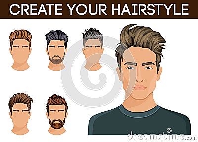 Men hair style symbol beard, mustache beard hipster men. Vector illustration Vector Illustration