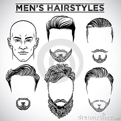 Men hairstyles Vector Illustration