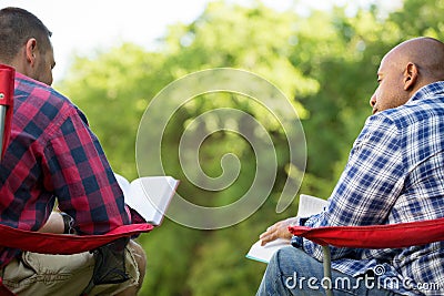 Men having a bible study. Stock Photo