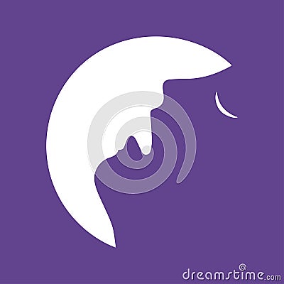 Men howl moon Vector Illustration