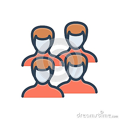 Color illustration icon for Men, people and fellow Cartoon Illustration