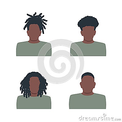 Men icons. Four different images of black men Vector Illustration