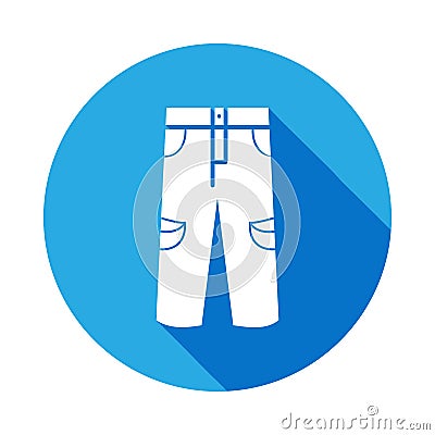 Men jeans or pants icon with long shadow. Signs and symbols can be used for web, logo, mobile app, UI, UX Stock Photo