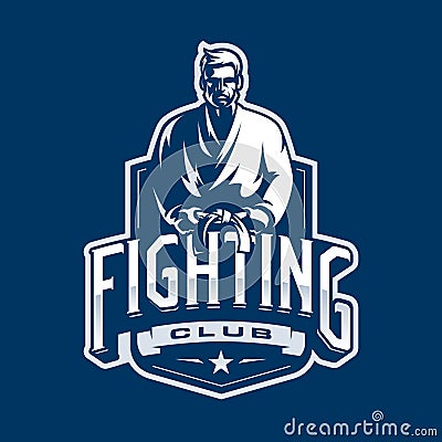 Fighting logo. Judo sport emblem Vector Illustration