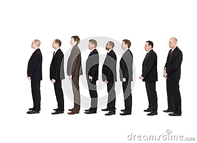 Men in line Stock Photo