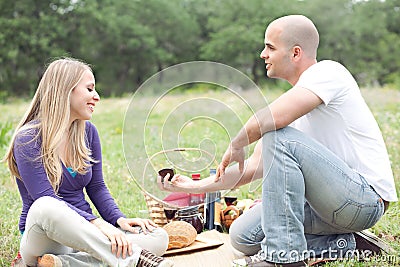 Men make wedding proposal Stock Photo