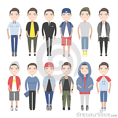 Men outfits for different occasions Vector Illustration