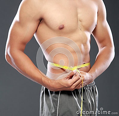 Men with perfect abs Stock Photo