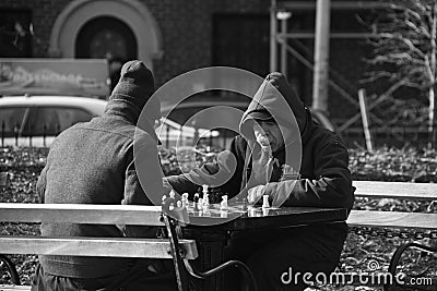 Men playing chess Editorial Stock Photo