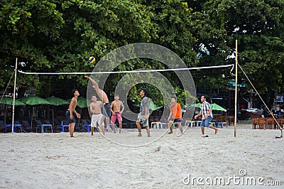 Men Playing Volleyball Editorial Stock Photo