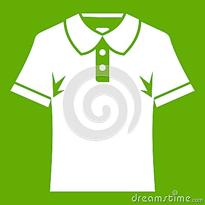 Men polo shirt icon green Vector Illustration