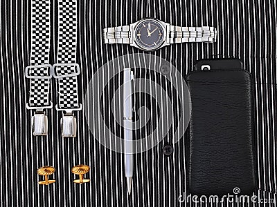 Men's accessories and clothing. Stock Photo