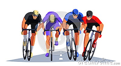 Men s bicycle race. Vector Illustration