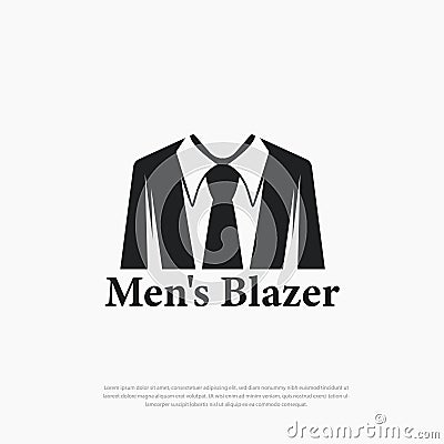 Men's Blazer or Luxury Simple Suit Logo.Vector Black Suit Icon Stock Photo