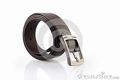 Men's Brown Belt Stock Photo