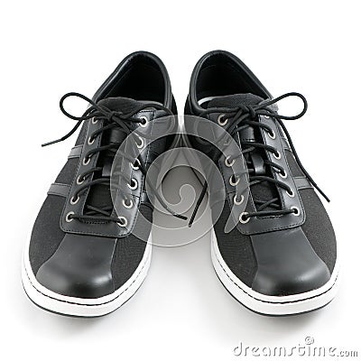 Men's casual black shoes Stock Photo