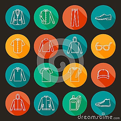 Men's Clothing icons Vector Illustration