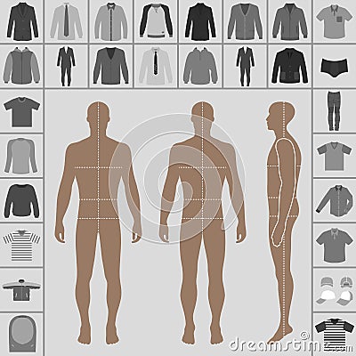 Men`s clothing set Vector Illustration