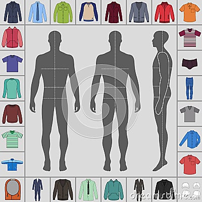 Men`s clothing set Vector Illustration