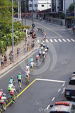 Men`s cycling road race on of Rio2016 Editorial Stock Photo