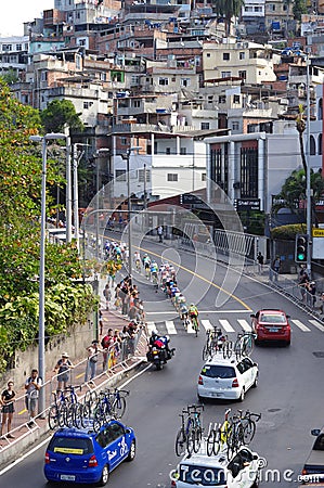 Men`s cycling road race during Rio2016 Editorial Stock Photo