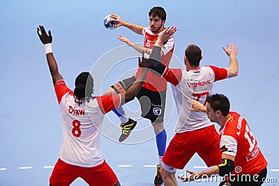 MEN'S EHF CUP DINAMO BUCHAREST - FRAIKIN BM. GRANOLLERS Editorial Stock Photo